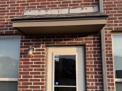 Before Shingle Roof Awning Replacement